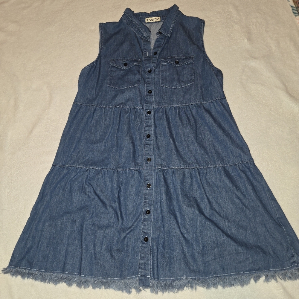 Luvamia Sleeveless Denim Dress
